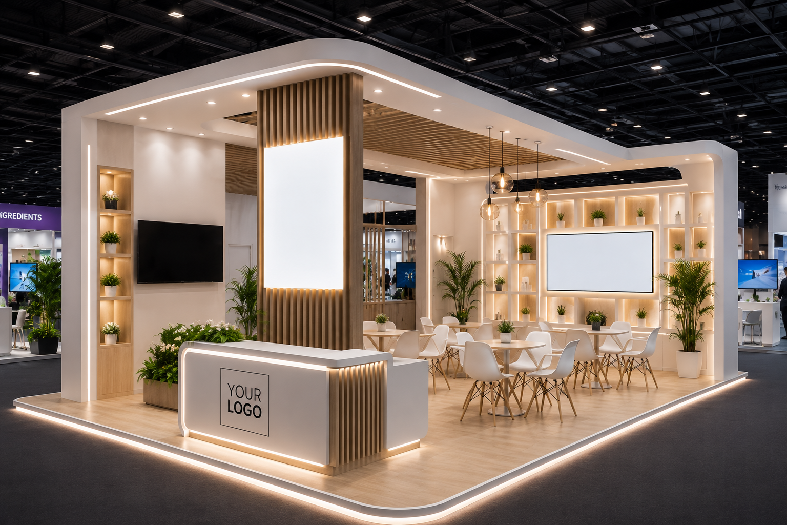 custom exhibition stall design for Cosmoprof